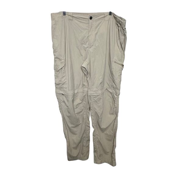 Columbia Omni-Shade Convertible Hiking Pants 42x34 Beige Zip Off Cargo Outdoor - Picture 2 of 12